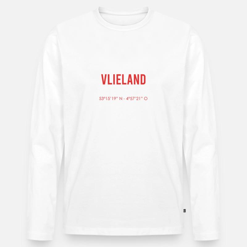 Vlieland - Männer Premium Bio Langarmshirt - Weiß
