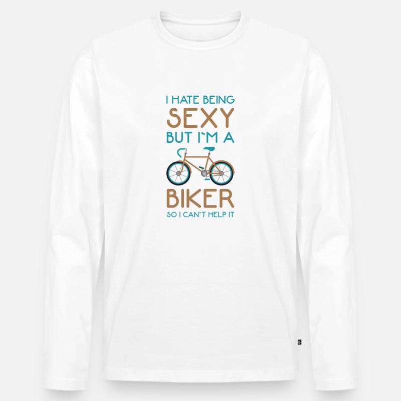 Fahrrad - Männer Premium Bio Langarmshirt - Weiß