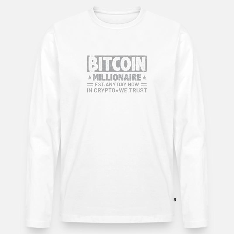 Future Bitcoin Millionaire - Männer Premium Bio Langarmshirt - Weiß