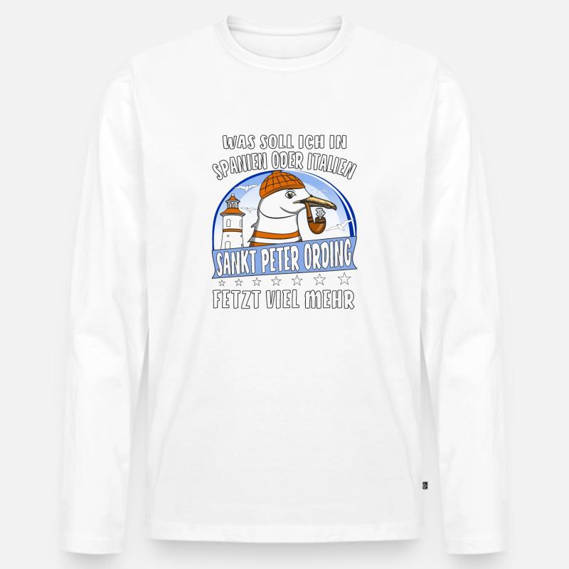 SANKT PETER ORDING - Männer Premium Bio Langarmshirt - Weiß