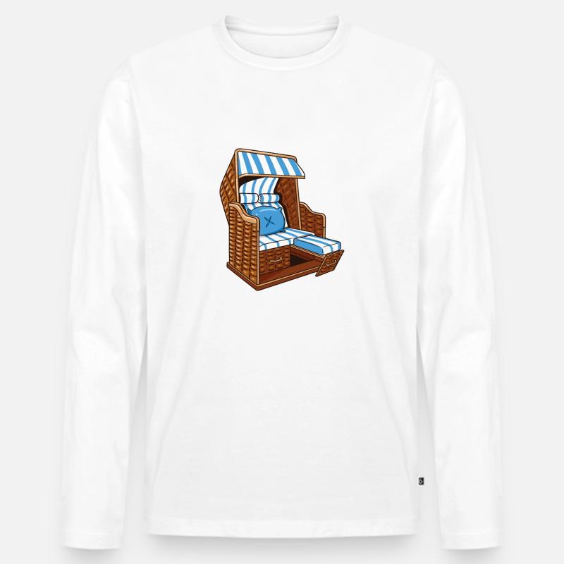 Ferien Strandkorb - Männer Premium Bio Langarmshirt - Weiß