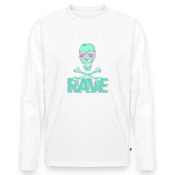 Rave Techno - Männer Premium Bio Langarmshirt - Weiß - Vorne - Nico (187cm)