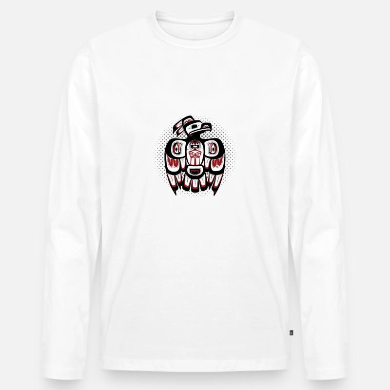Canada Natives Haida Eagle - Männer Premium Bio Langarmshirt - Weiß