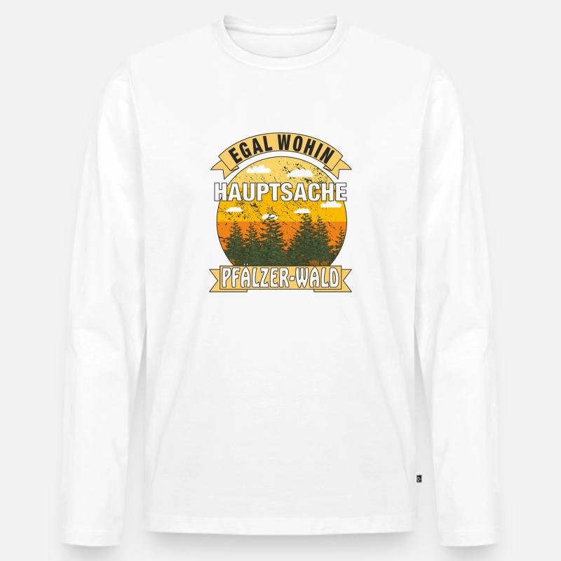 HAUPTSACHE PFÄLZER WALD - Männer Premium Bio Langarmshirt - Weiß
