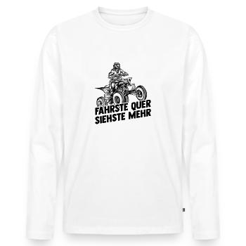 Quad - Männer Premium Bio Langarmshirt - Weiß - Vorne - Nico (187cm)