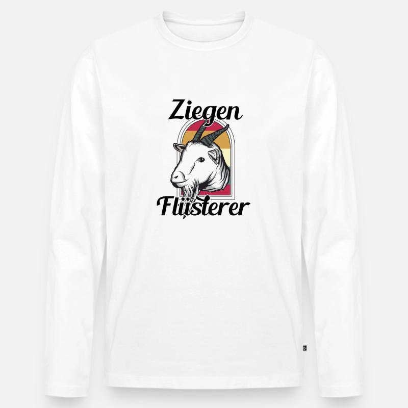 Ziege - Männer Premium Bio Langarmshirt - Weiß