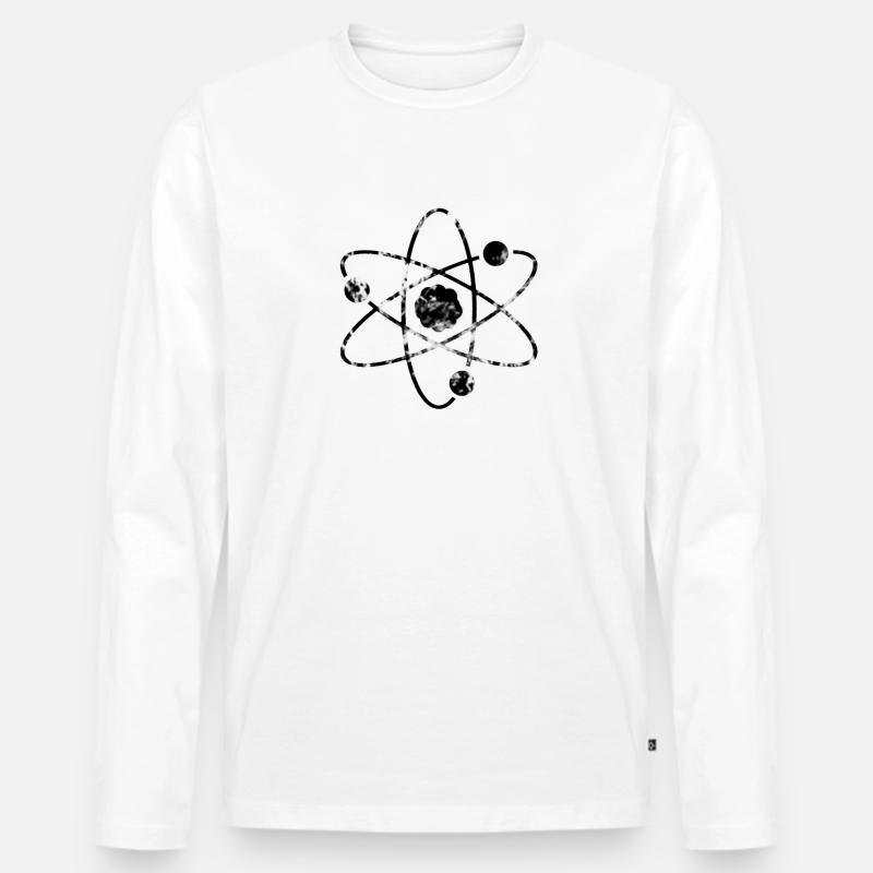 Atom Physik Wissenschaft - Männer Premium Bio Langarmshirt - Weiß