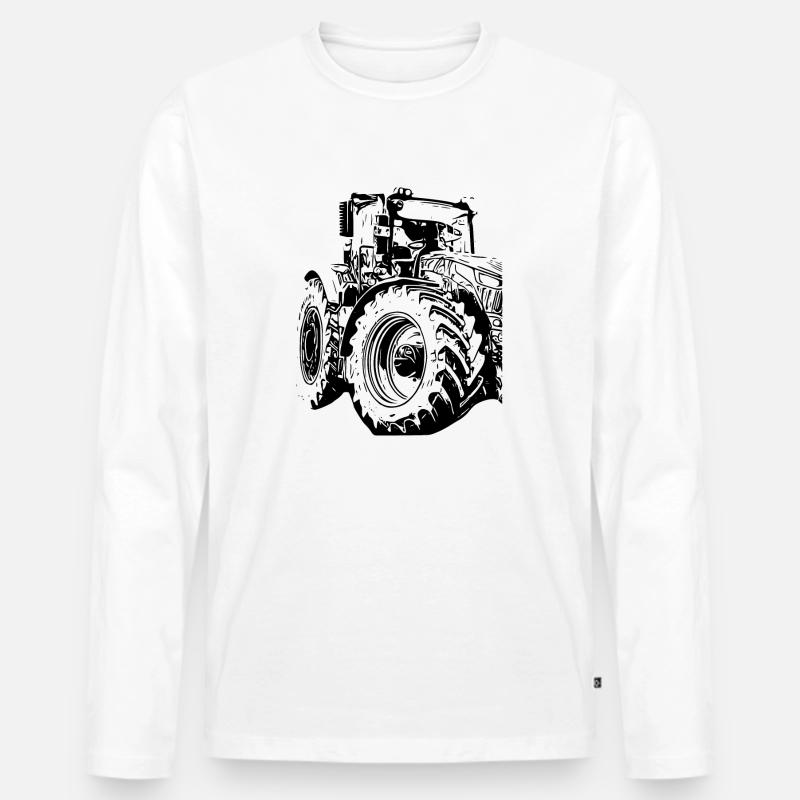 Traktor - Männer Premium Bio Langarmshirt - Weiß