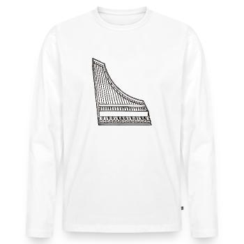 Clavier de Zarlino - T-shirt manches longues Premium bio Homme - blanc - Devant - Nico (187cm)