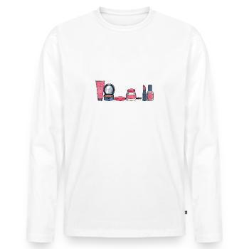 What Happens at the Salon Stays There Beauty - Men's Premium Organic Long Sleeve Shirt - white - Front - Nico (187cm)