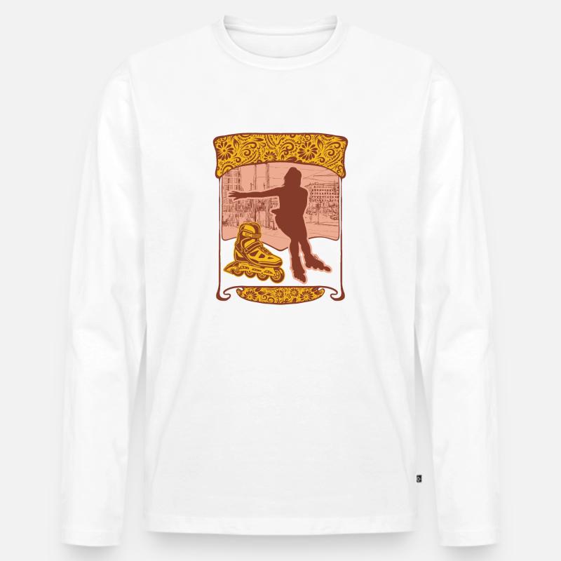 Rollerblades Hemd, lustiges Rollerblading Mädchen - Männer Premium Bio Langarmshirt - Weiß