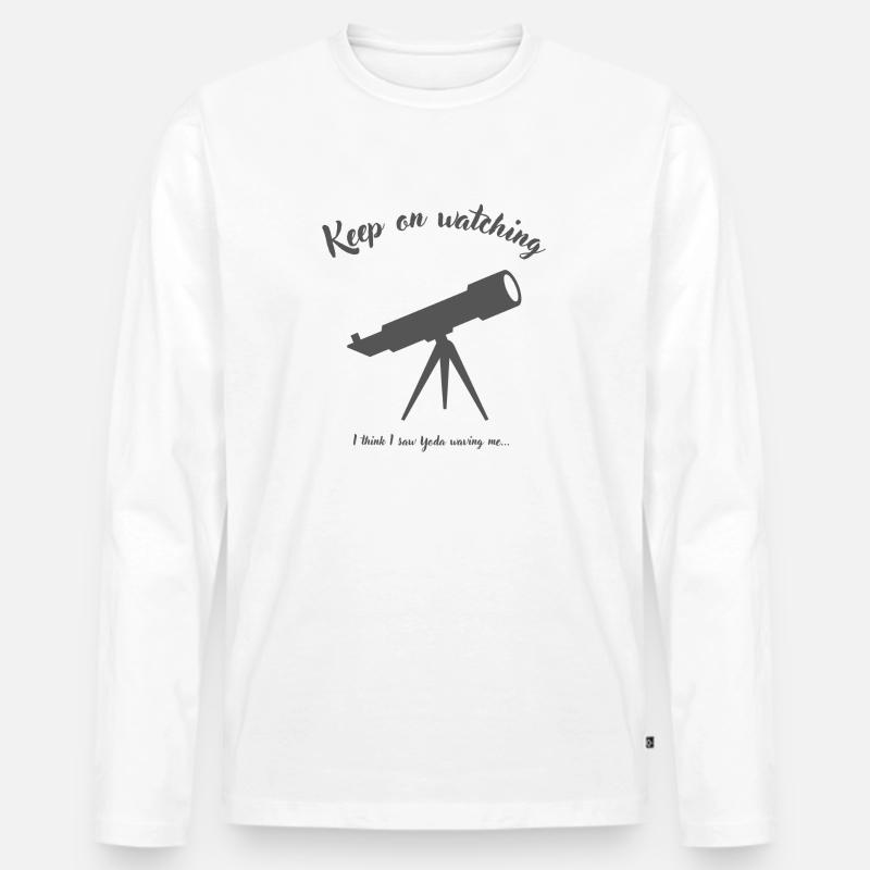 Keep On Watching - Männer Premium Bio Langarmshirt - Weiß