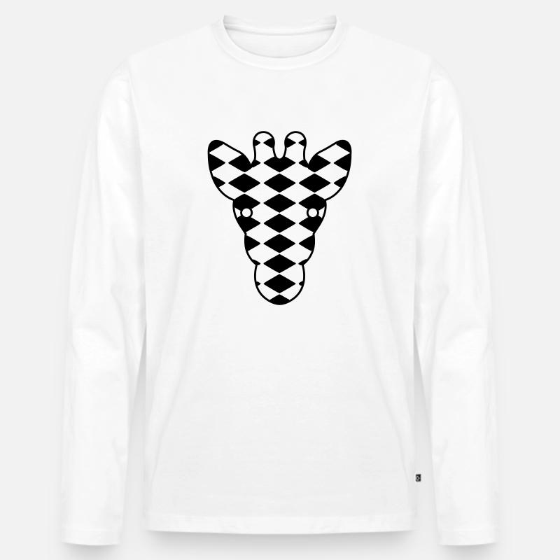 Giraffe - Männer Premium Bio Langarmshirt - Weiß