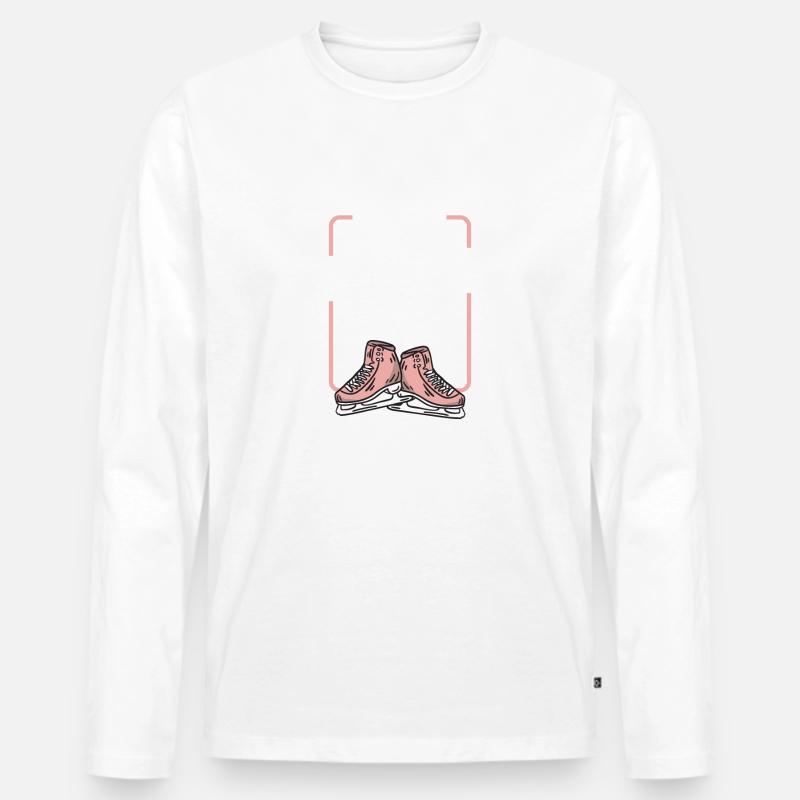 Eislauffigur Skating Punschlittschuhe - Männer Premium Bio Langarmshirt - Weiß