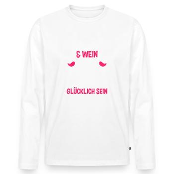 Wellness Wein Saunieren Sauna - Männer Premium Bio Langarmshirt - Weiß - Vorne - Nico (187cm)