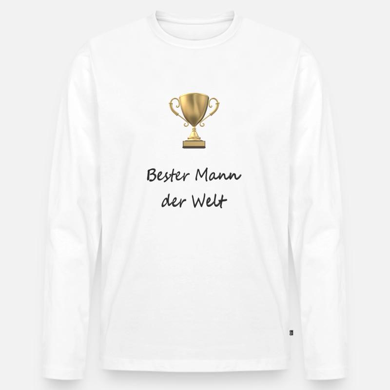 Bester Mann der Welt - Männer Premium Bio Langarmshirt - Weiß