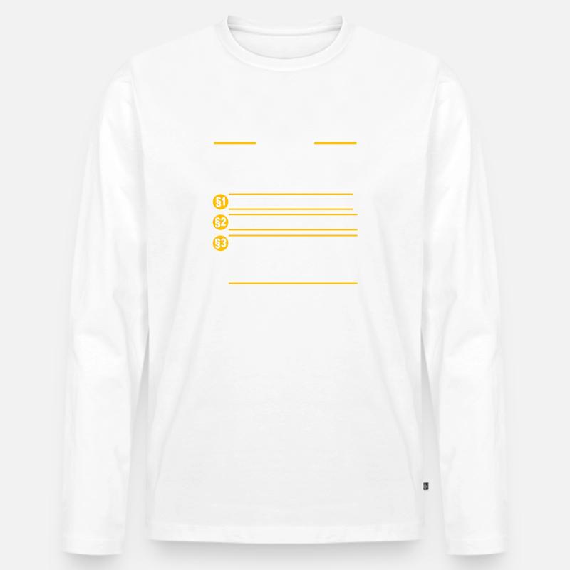 Steffen - Männer Premium Bio Langarmshirt - Weiß