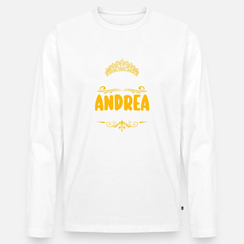 Andrea - Männer Premium Bio Langarmshirt - Weiß