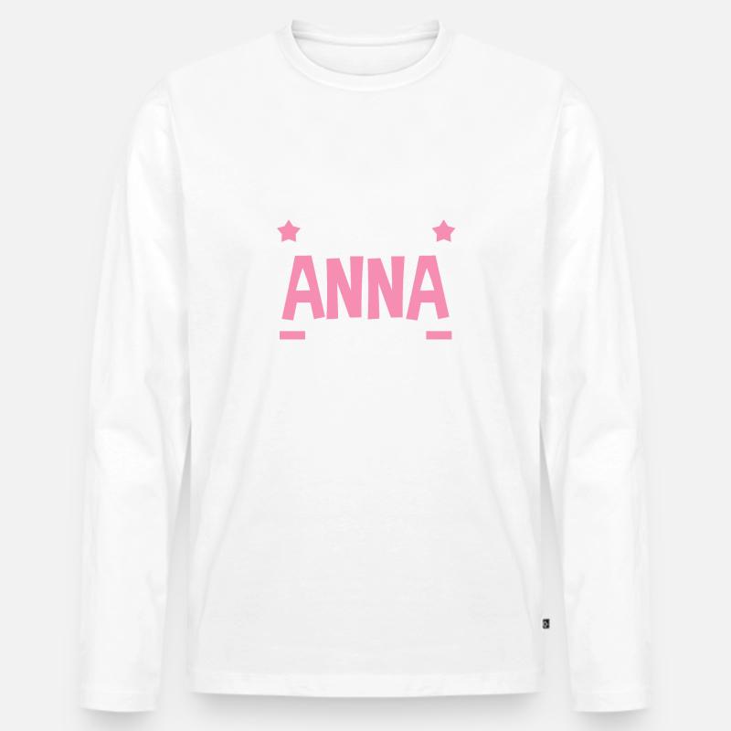 Anna - Männer Premium Bio Langarmshirt - Weiß