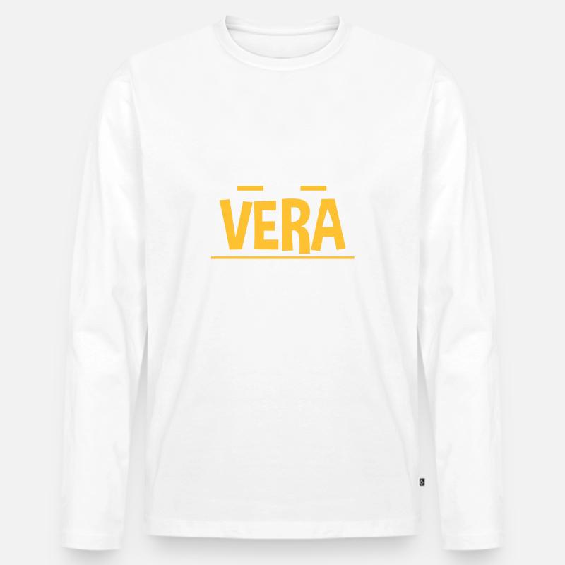 Vera - Männer Premium Bio Langarmshirt - Weiß