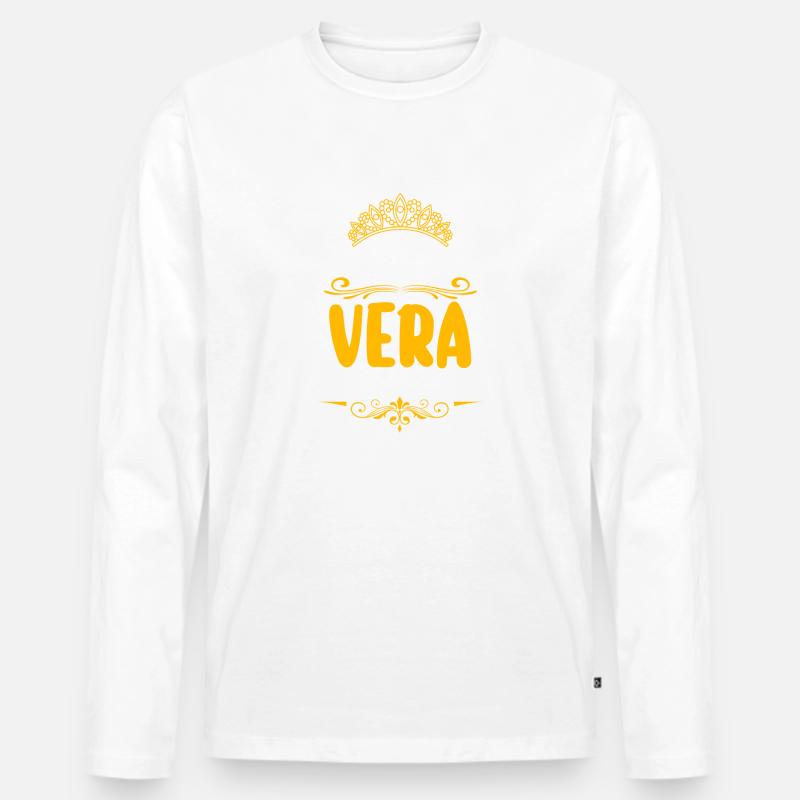 Vera - Männer Premium Bio Langarmshirt - Weiß