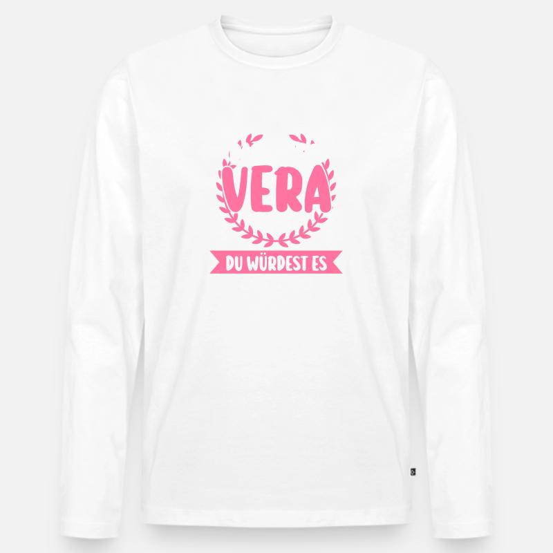 Vera - Männer Premium Bio Langarmshirt - Weiß
