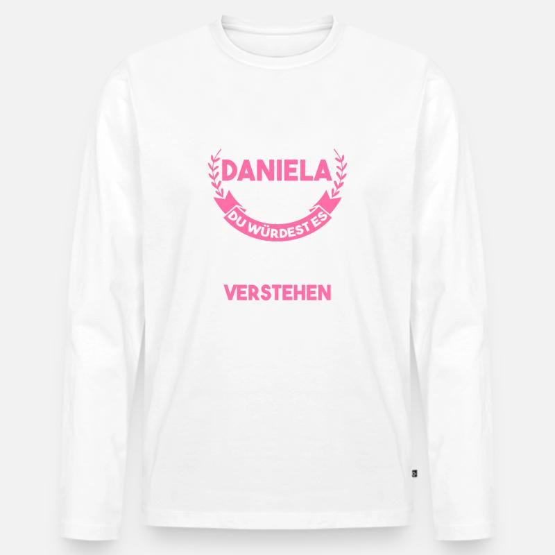 Daniela - Männer Premium Bio Langarmshirt - Weiß