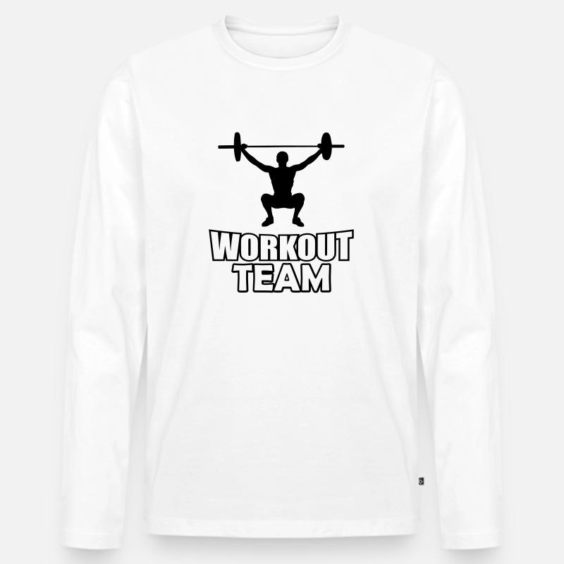 Workout Team - Männer Premium Bio Langarmshirt - Weiß