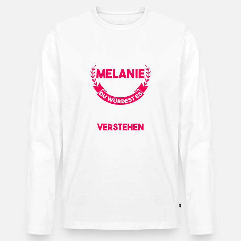 Melanie - Männer Premium Bio Langarmshirt - Weiß