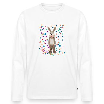 künstlerischer Hase - Männer Premium Bio Langarmshirt - Weiß - Vorne - Nico (187cm)