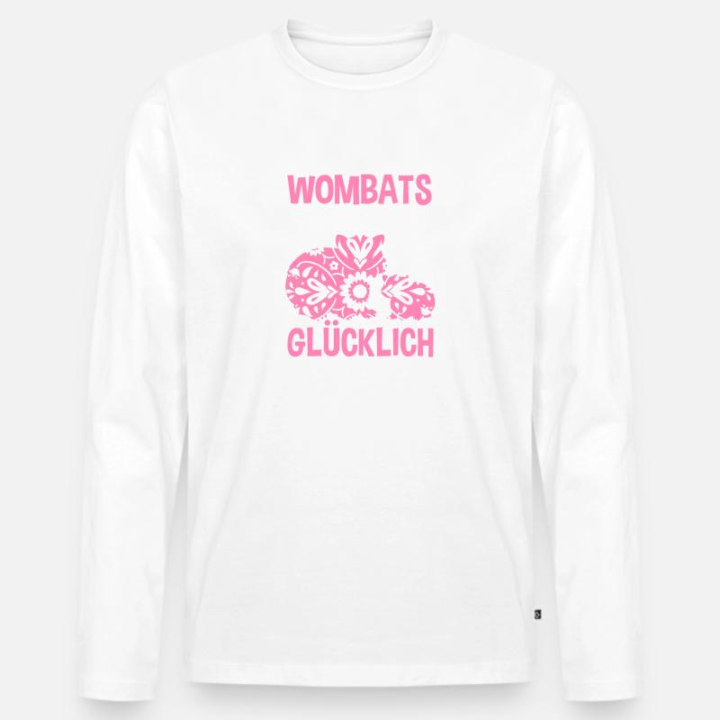 Wombat - Männer Premium Bio Langarmshirt - Weiß