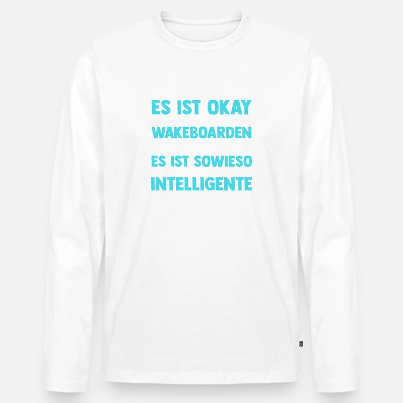 Wakeboarder Wakeboard Wakeboarding - Männer Premium Bio Langarmshirt - Weiß