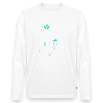 Les écrivains Tom le font littéralement - T-shirt manches longues Premium bio Homme - blanc - Devant - Nico (187cm)