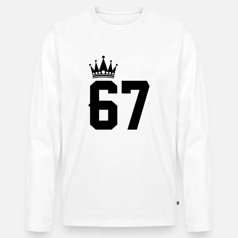 67 - Maglia a manica lunga ecologica premium da uomo - bianco