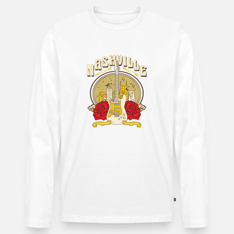 Nashville - Männer Premium Bio Langarmshirt - Weiß