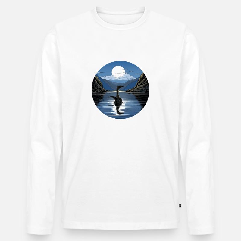 Loch Ness - Männer Premium Bio Langarmshirt - Weiß
