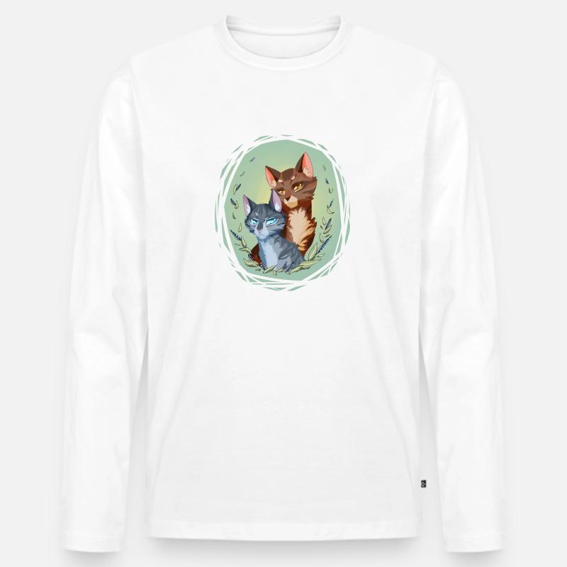 Jayfeather Häherfeder Leafpool Blattsee Katzen - Männer Premium Bio Langarmshirt - Weiß