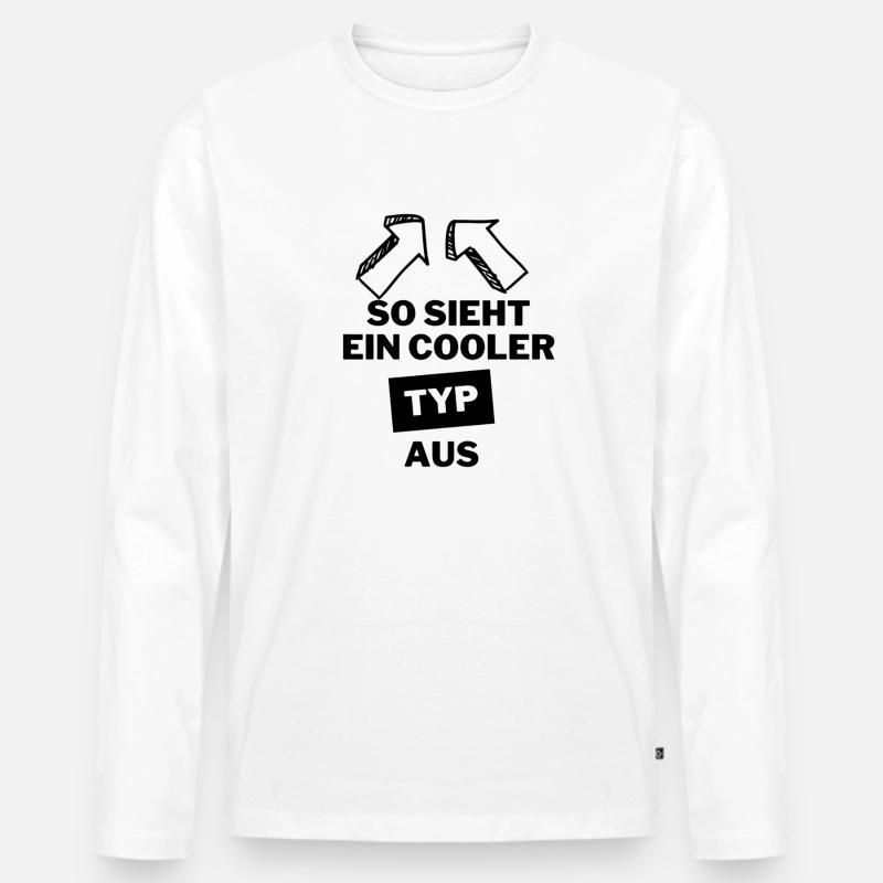 cooler Typ - Männer Premium Bio Langarmshirt - Weiß