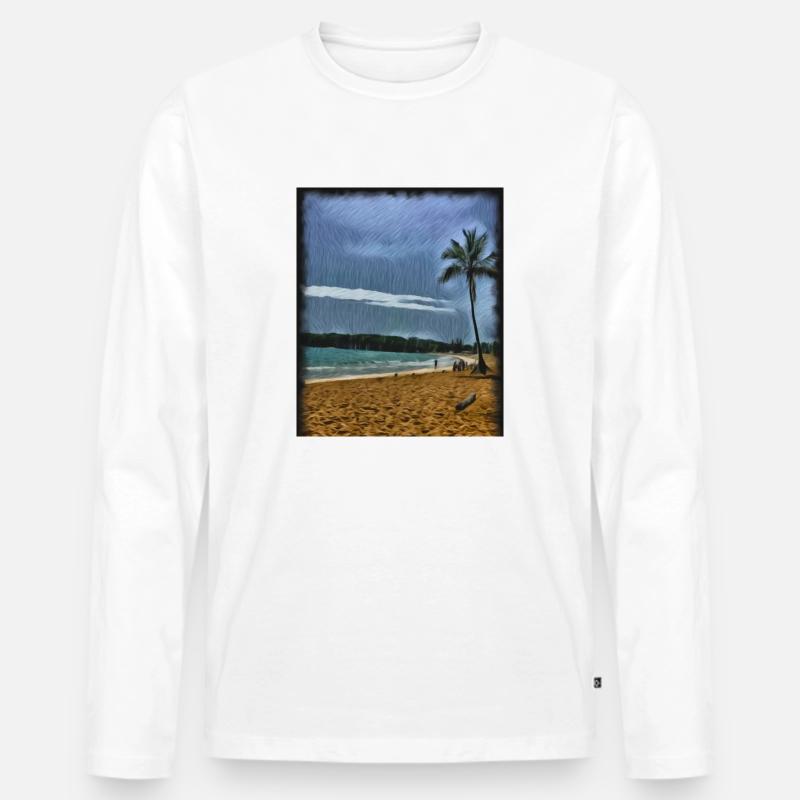 Entspannung - Männer Premium Bio Langarmshirt - Weiß