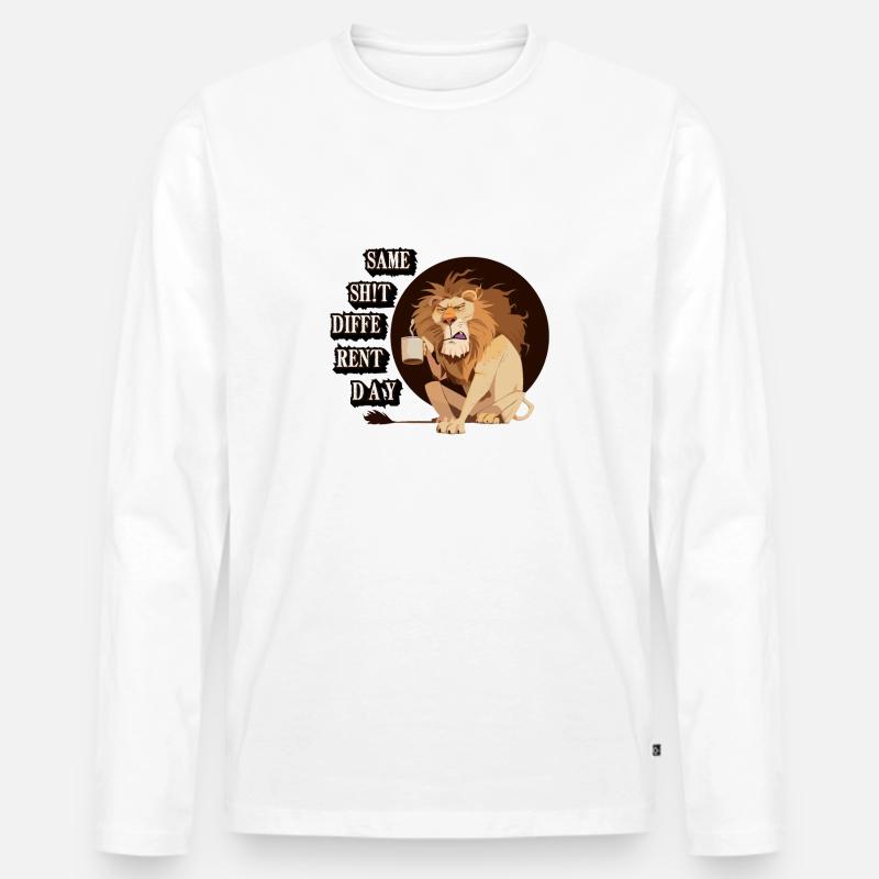 Same Sh!t different Day - Männer Premium Bio Langarmshirt - Weiß