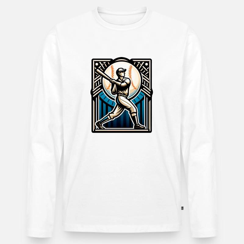 Baseball - Männer Premium Bio Langarmshirt - Weiß