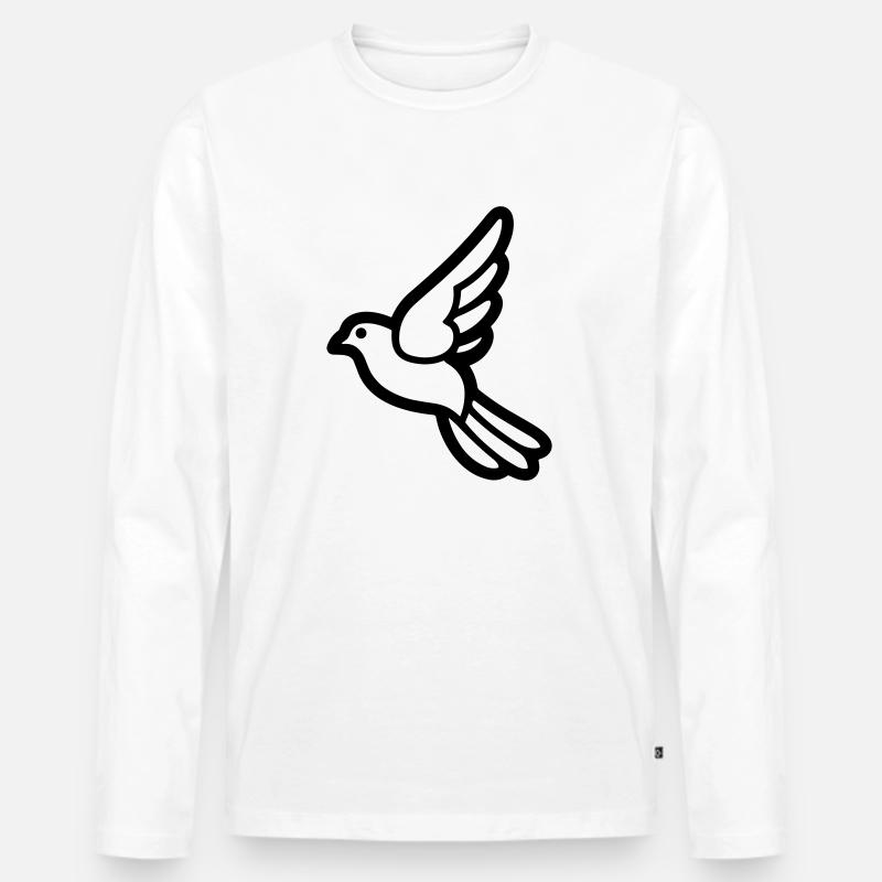 Taube - Männer Premium Bio Langarmshirt - Weiß