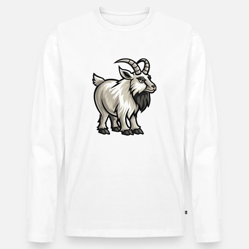 steinbock - Männer Premium Bio Langarmshirt - Weiß