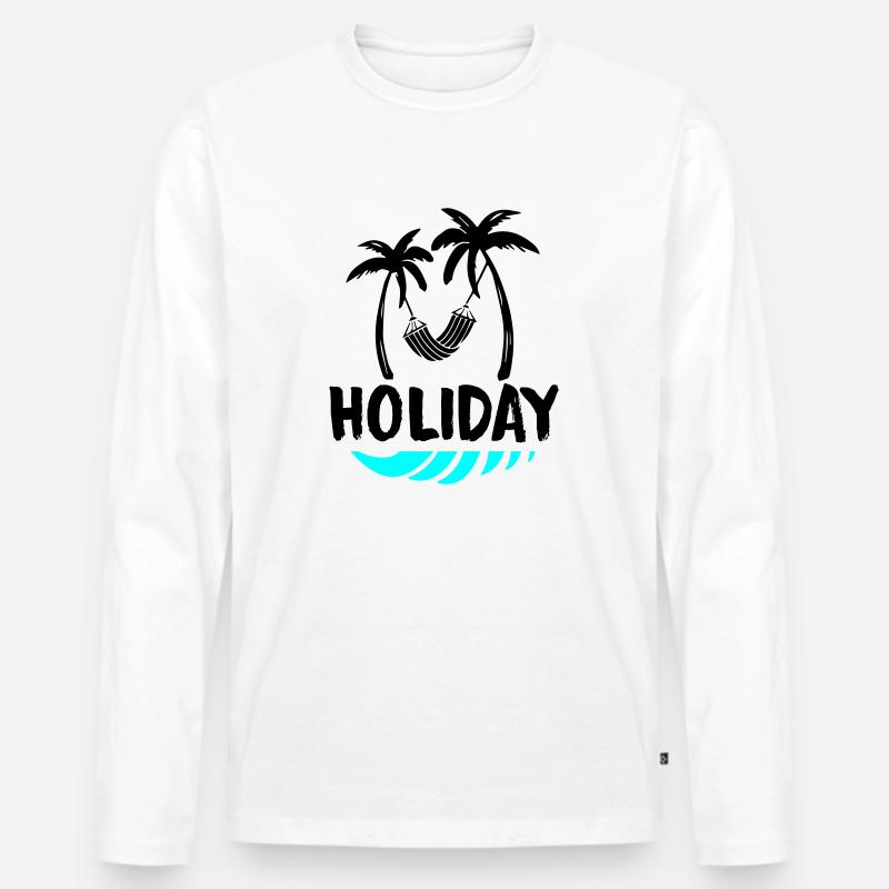 palms relax holiday - Männer Premium Bio Langarmshirt - Weiß