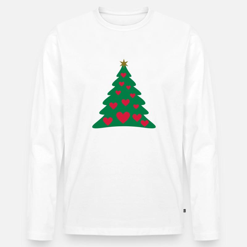 Christmas Weihnachtsbaum Christbaum Weihnachtsbaum - Männer Premium Bio Langarmshirt - Weiß