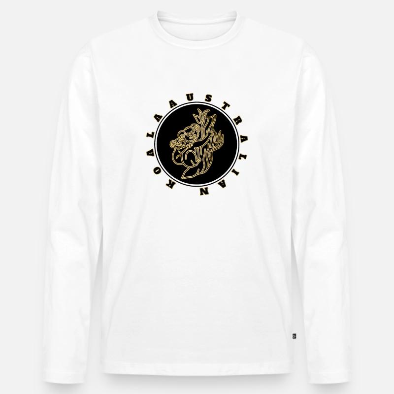 Koala - Australien - Männer Premium Bio Langarmshirt - Weiß