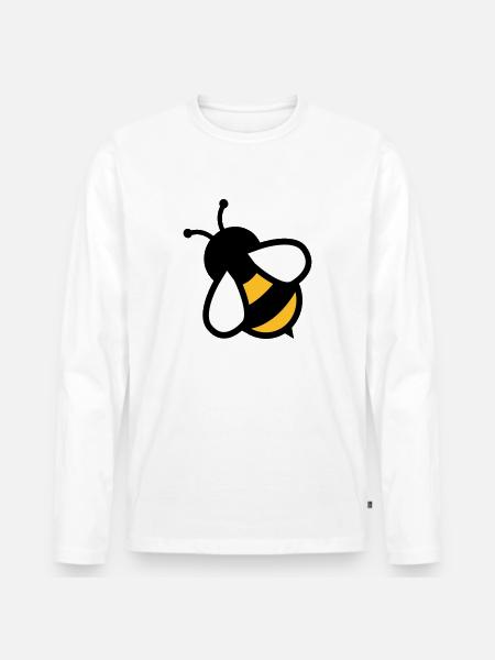 Biene Bee - Men's Premium Organic Long Sleeve Shirt - white