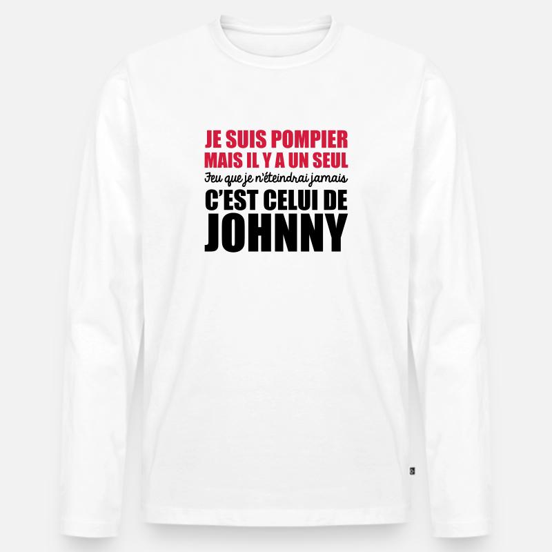 je suis pompier le seul feu que je n'éteindrai - T-shirt manches longues Premium bio Homme - blanc
