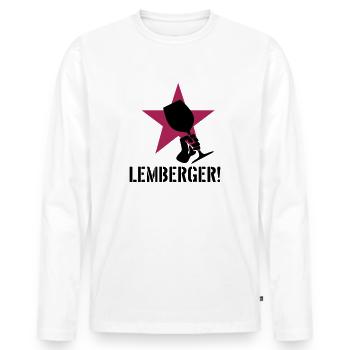 Lemberger Revolution - Männer Premium Bio Langarmshirt - Weiß - Vorne - Nico (187cm)