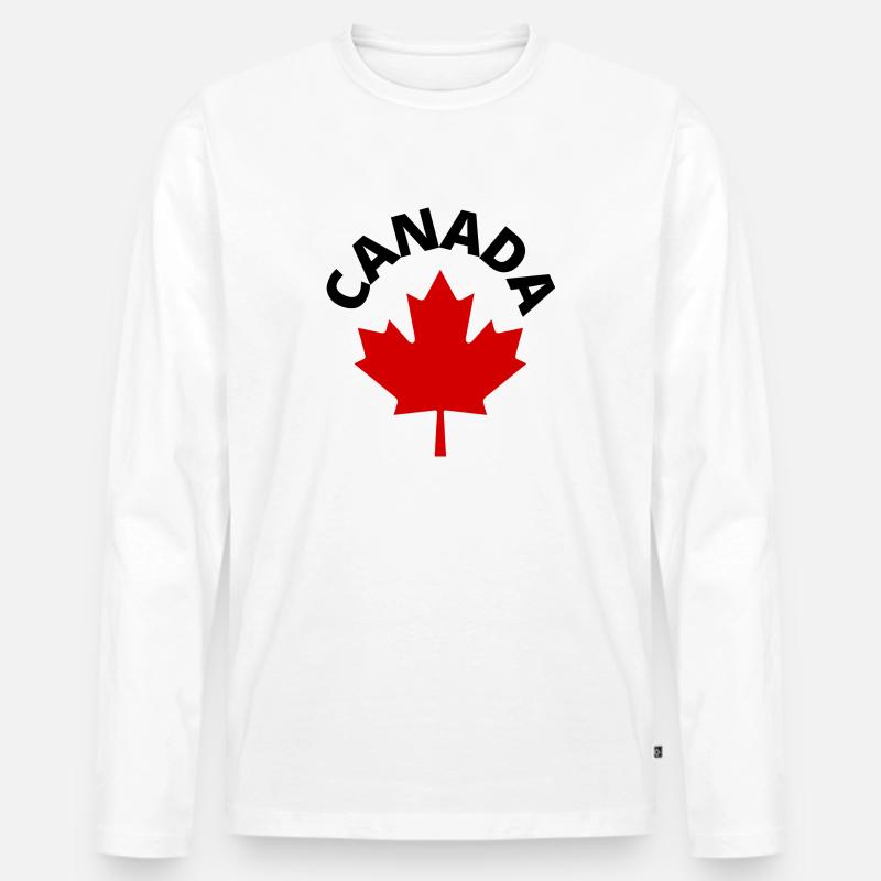 KANADA - Männer Premium Bio Langarmshirt - Weiß